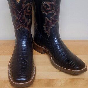 RARE Boulet Caiman Crocodile Cowboy Boots Men's 10 E